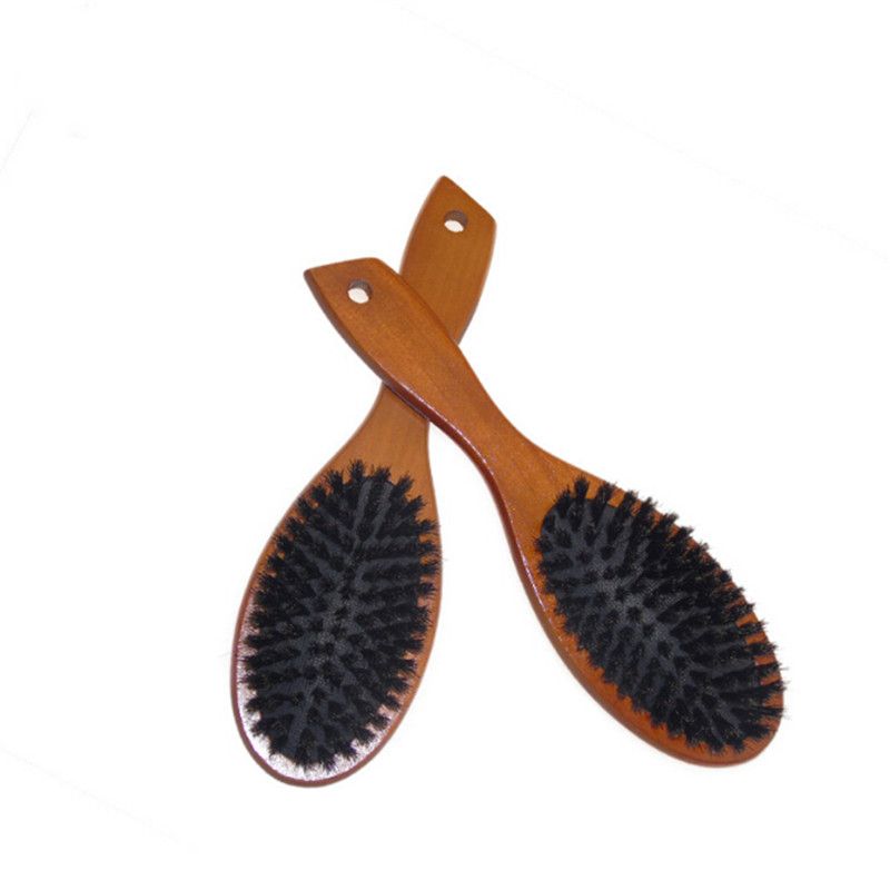Natural Boar Bristle Hairbrush Massage Comb Anti Static Hair Scalp