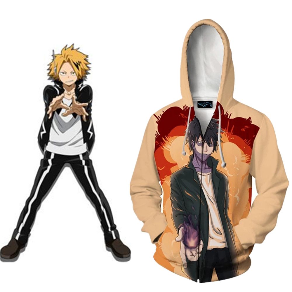 Asian Size Unisex Anime My Hero Academia 3D Kaminari Denki Cosplay Costume  Halloween Jacket Hoodie Long Sleeve Coat Casual Uniform From Sunshine0609,  $32.05 | DHgate Israel