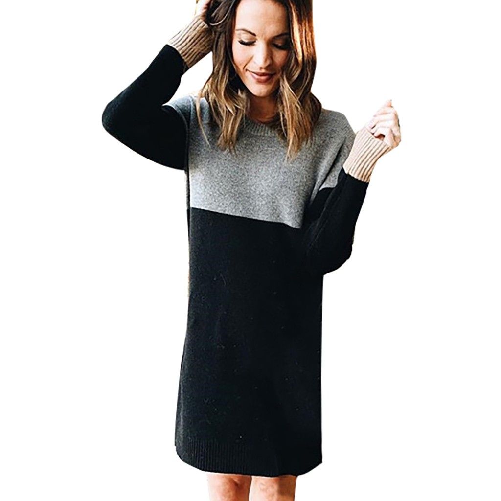 patchwork sweater dress