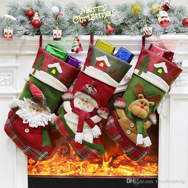 Medias de Navidad Santa Elk Holiday Ornamentos Colgantes Bolsa de Regalo Navidad Medias de Navidad Santa Elk Holiday Ornamentos Colgantes Bolsa de Regalo Navidad