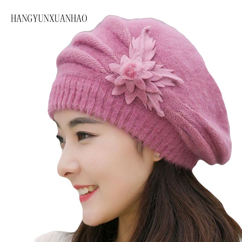 women's knit beret hats