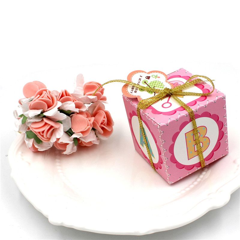 Child Birthday Gift Box Baby Shower Pink And Blue Candy Box With