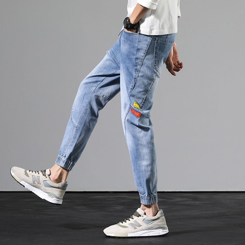 blue jeans with elastic waist