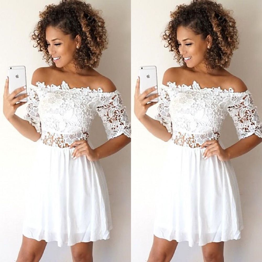 vestido branco curto de manga