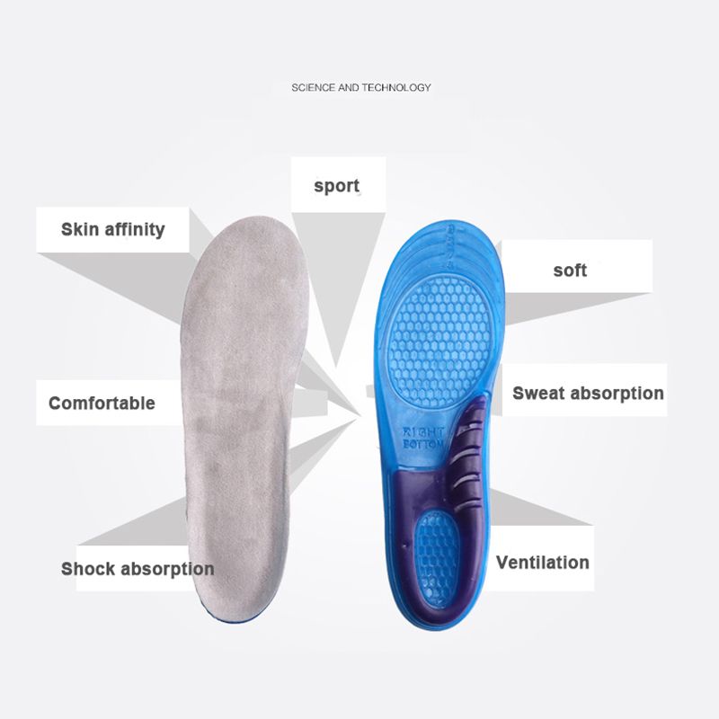Soft Comfortable Transparent Anti Slip Sandals Gel Cushion Insoles Shoes Inserts
