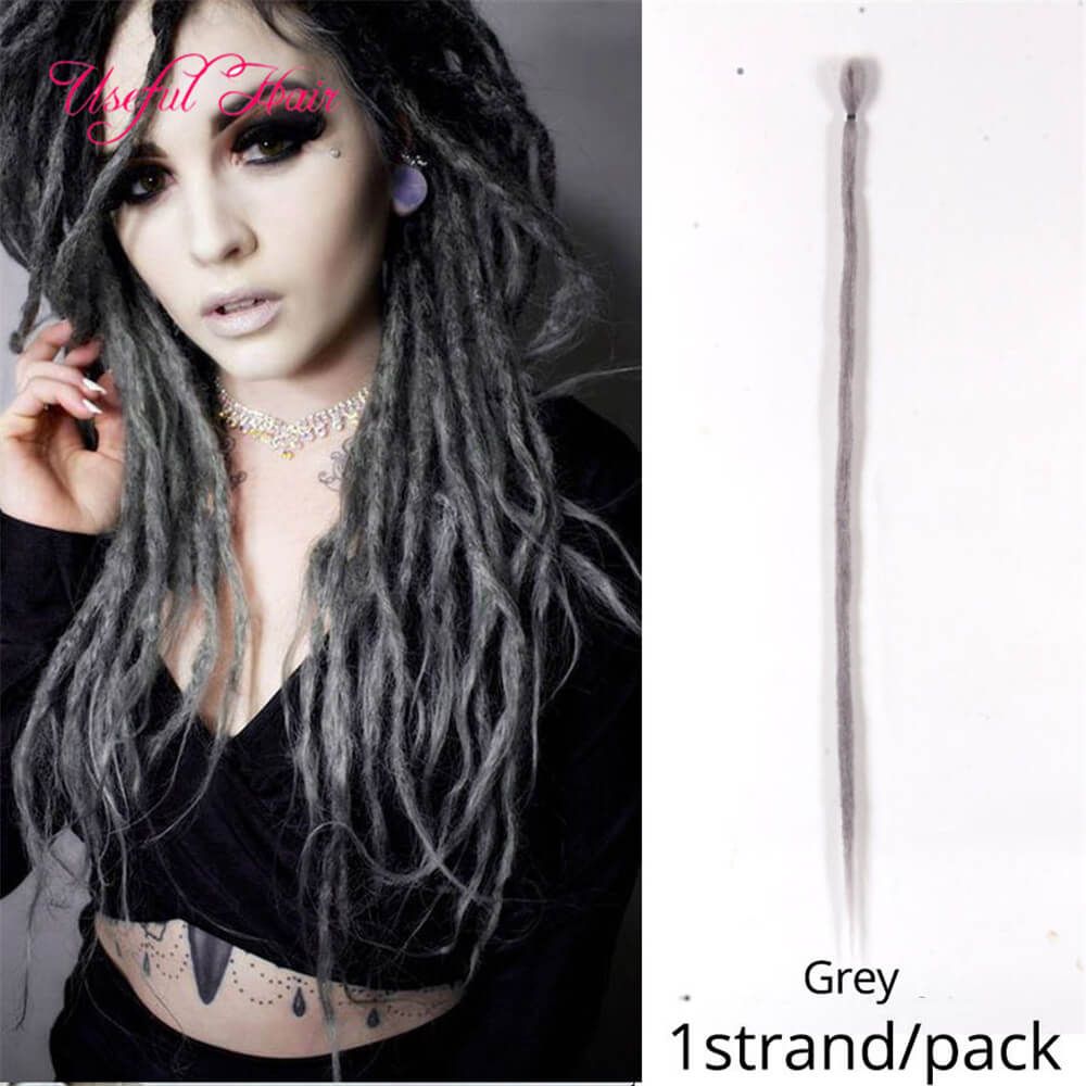 2020 Dreads Extensions Hair Long Nepal Felted Wool Synthetic