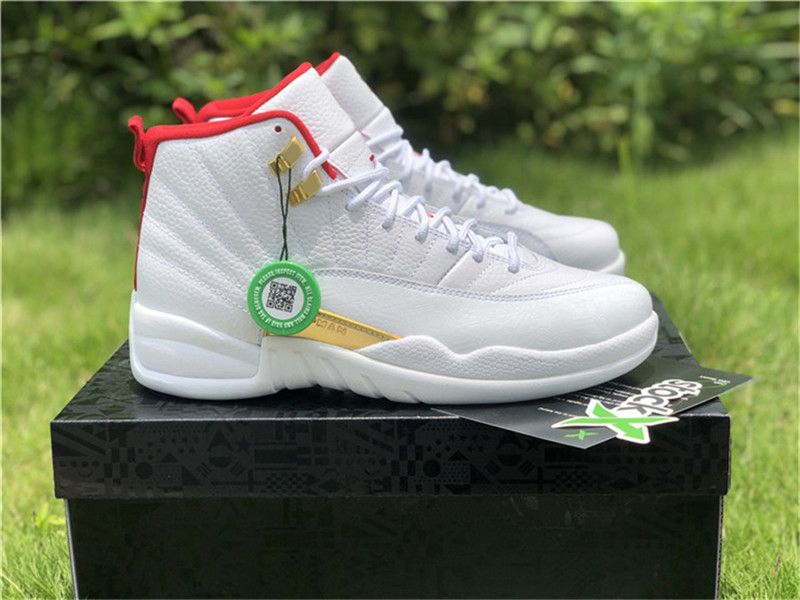 jordan 12 red gold white