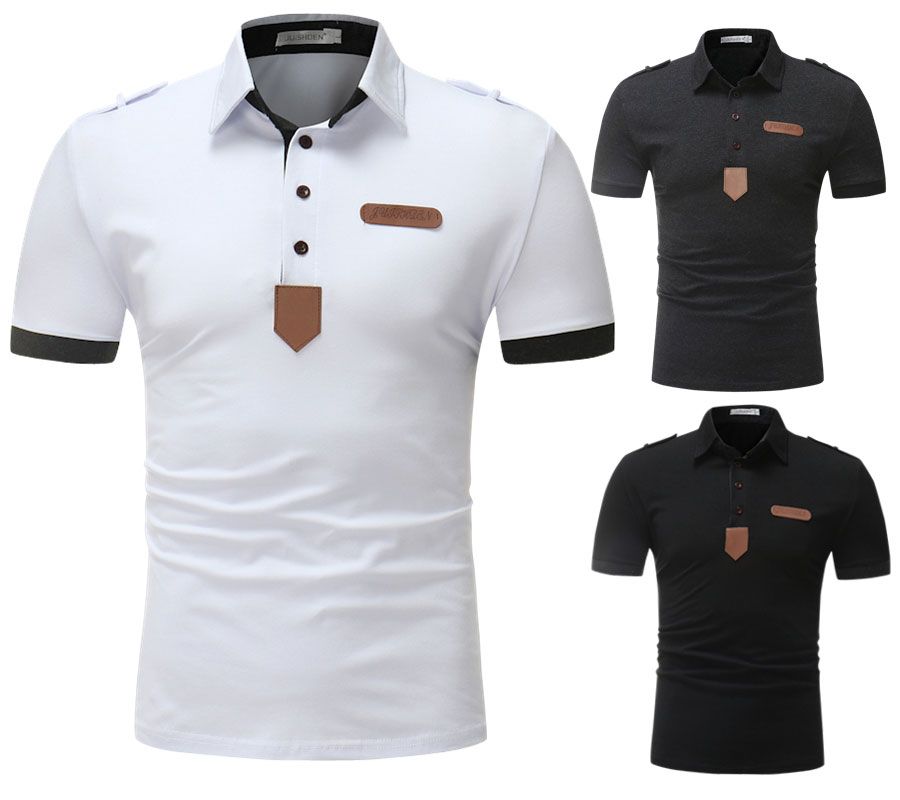 Compre Camisa Polo De Hombre Nuevo Estilo Verano Moda Solapa Slim Fit Polos Top Casual Camisas Envío Gratis A 13,81 € Del Chenshuiping | DHgate.Com