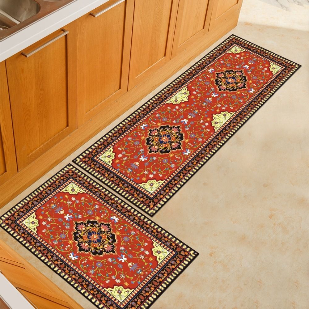 Waterproof Door Mat Non-Slip Restaurant Kitchen Protector Rug Carpet Brown S