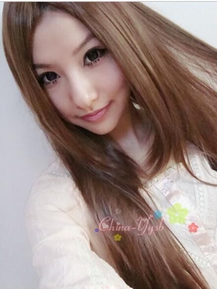 Women S Sexy Long Bangs Layered Brown Straight Hair Wigs Cos Party