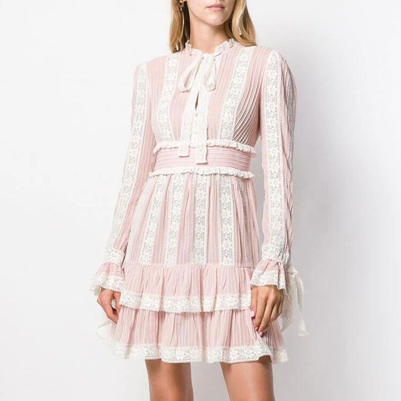 long sleeve pink dress womens