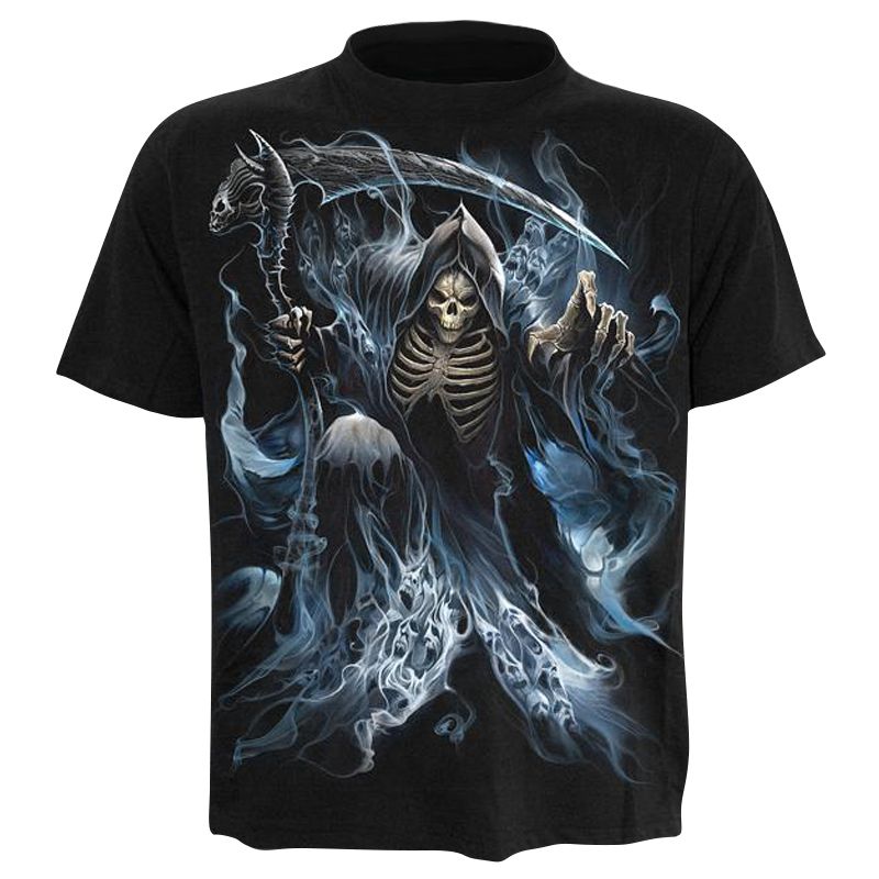 2019 camiseta del cráneo esquelética camiseta del arma camisetas góticas camisetas camiseta punky vintage rock