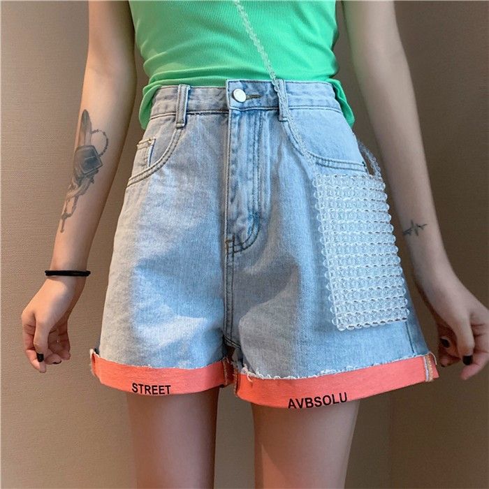 high waisted baggy jean shorts