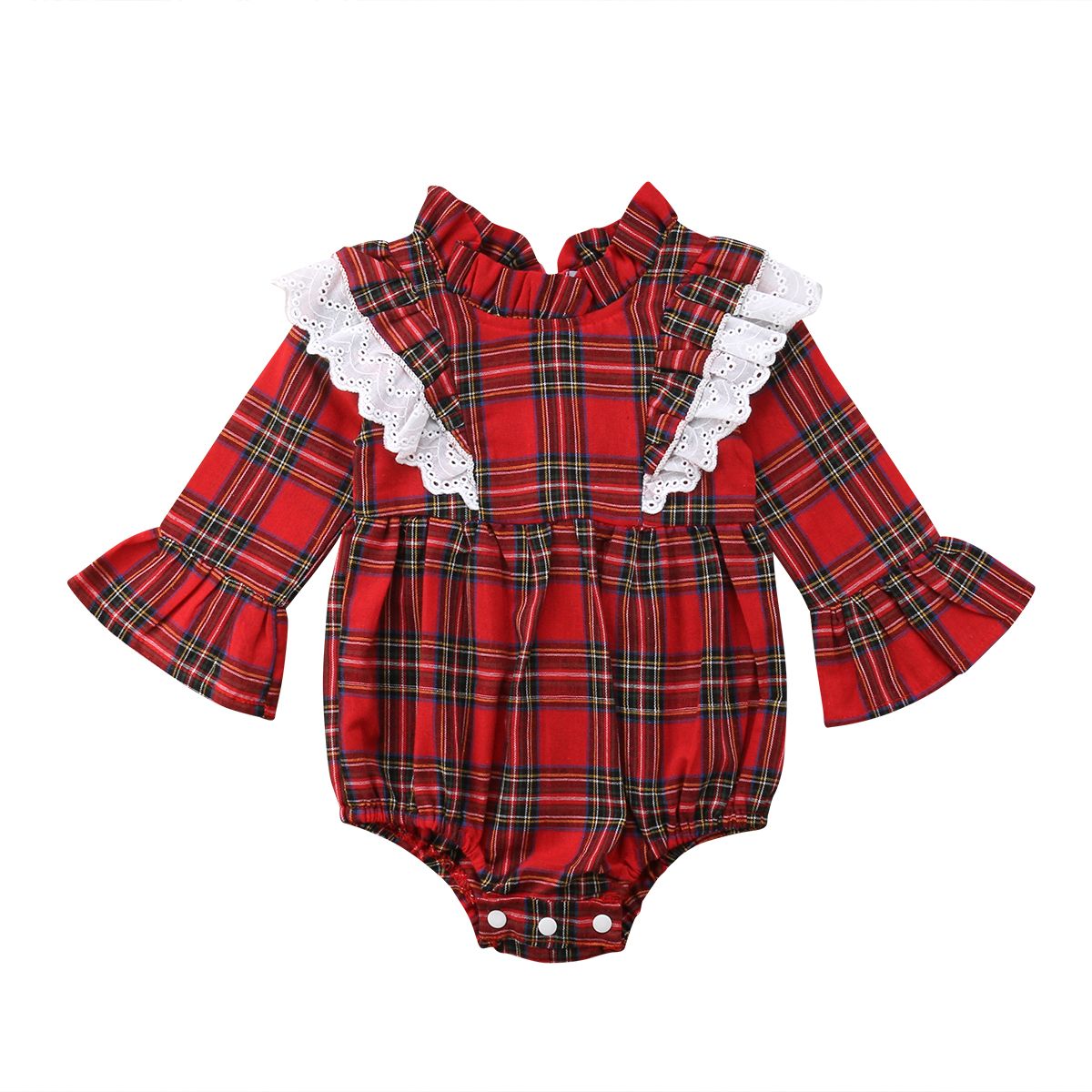 plaid onesie baby girl