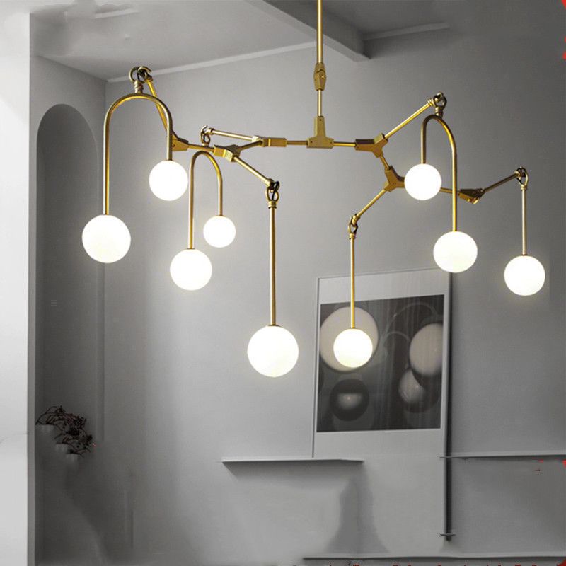 Golden Chandelier Kitchen Bar Dining Room Led Salon Spider