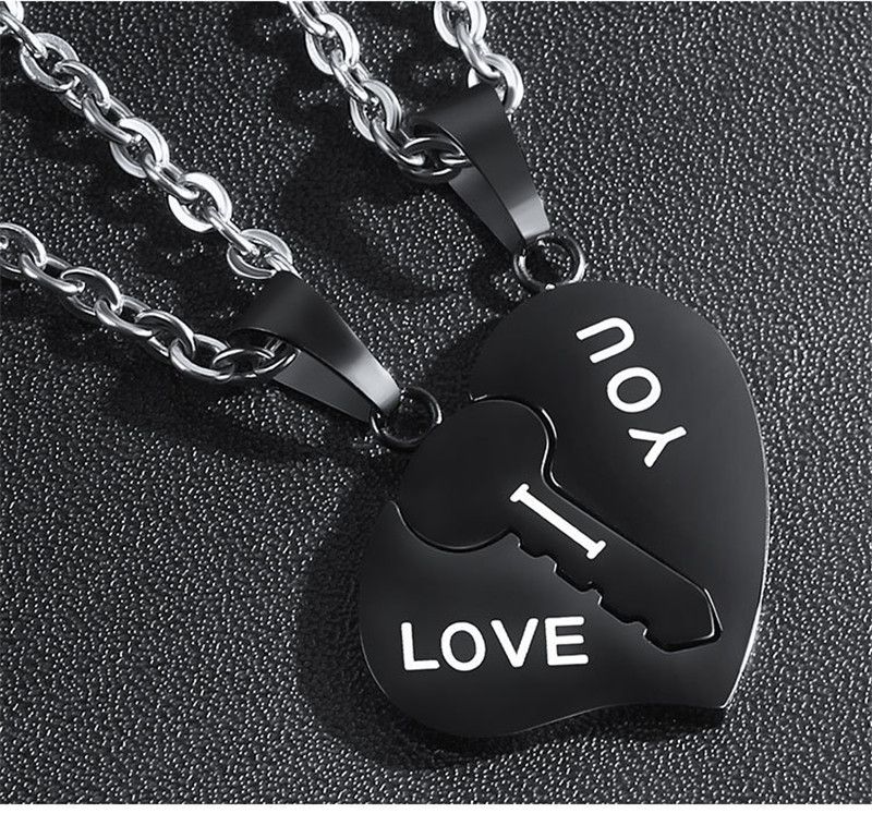 Wholesale Broken Heart Necklaces Blue Gold Couple Necklace Stainless Steel Engrave Love You Pendants Necklace Valentines Day Couples Jewelry From Oneng02 2 42 Dhgate Com