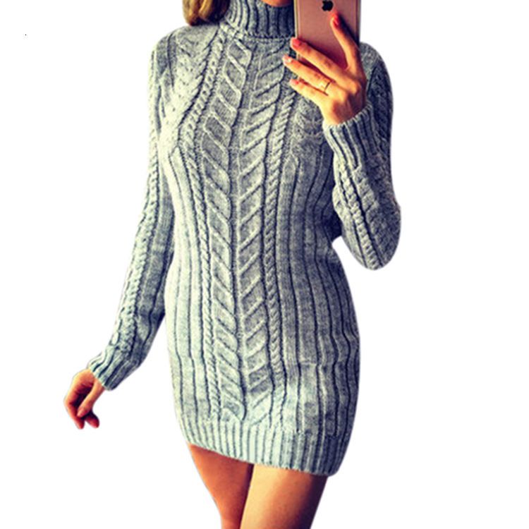 thick turtleneck sweater dress