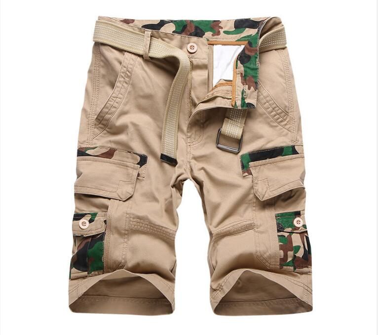 Camo Cargo Shorts Vestido de hombre Pantalones cortos Pantalones cortos de algodón Talla grande Pantalones
