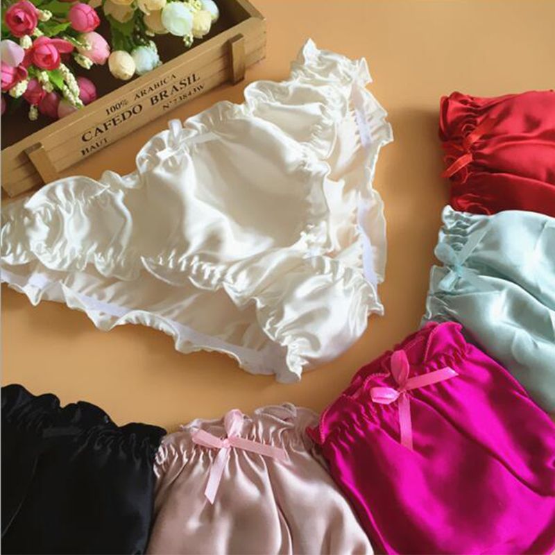 Gå rundt Luminans Og så videre Moxeay Woman Silk Satin Ruffle Panties Underwear Briefs Plus Size Ladies  Satin Briefs Tanga Intimates Knickers Underpanties XXL From China Womens  Panties Seller Brry | DHgate.Com