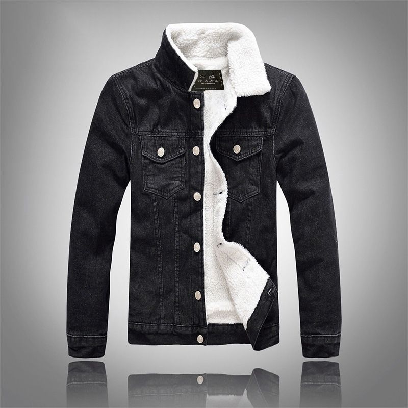 Mens Slim Fit Black Denim Jacket Online 