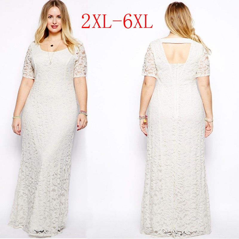 all white maxi dress plus size