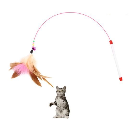 cat toy mouse on stick