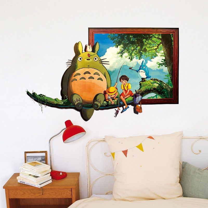 Totoro Wall Sticker Poster Pvc Totoro Wall Art Painting For Living