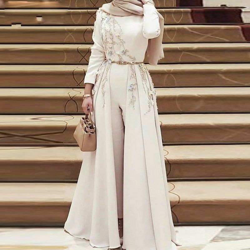 satin jumpsuit with sleeves