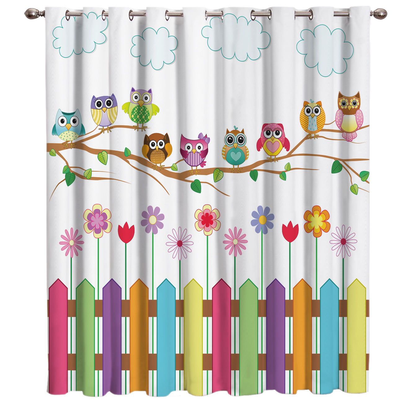 2019 Cartoon Kid Cute Owl Window Curtains Dark Window Blinds