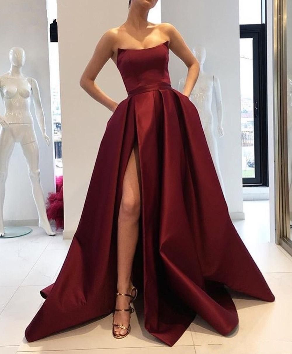 maroon red dress