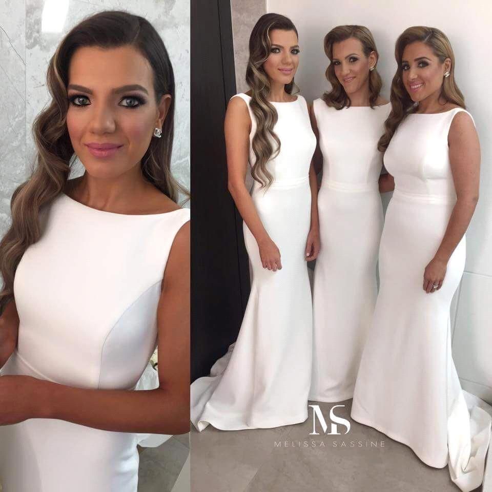 plain white formal dress