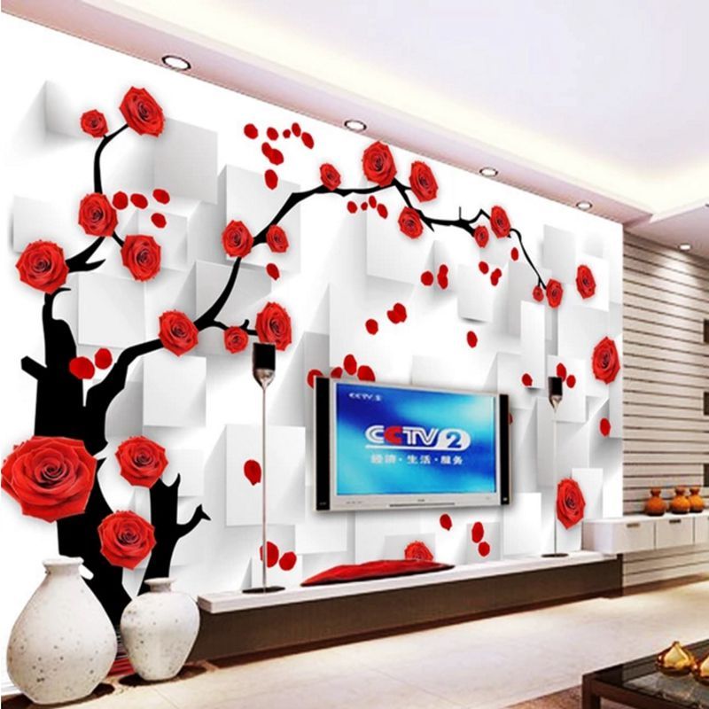 Customize Photo Wallpaper Rose 3D Mural Wall Paper Wallpaper TV Background  Home Decor Papel De Parede 3D