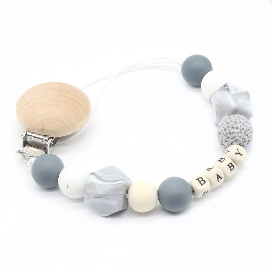 personalized wooden pacifier clip