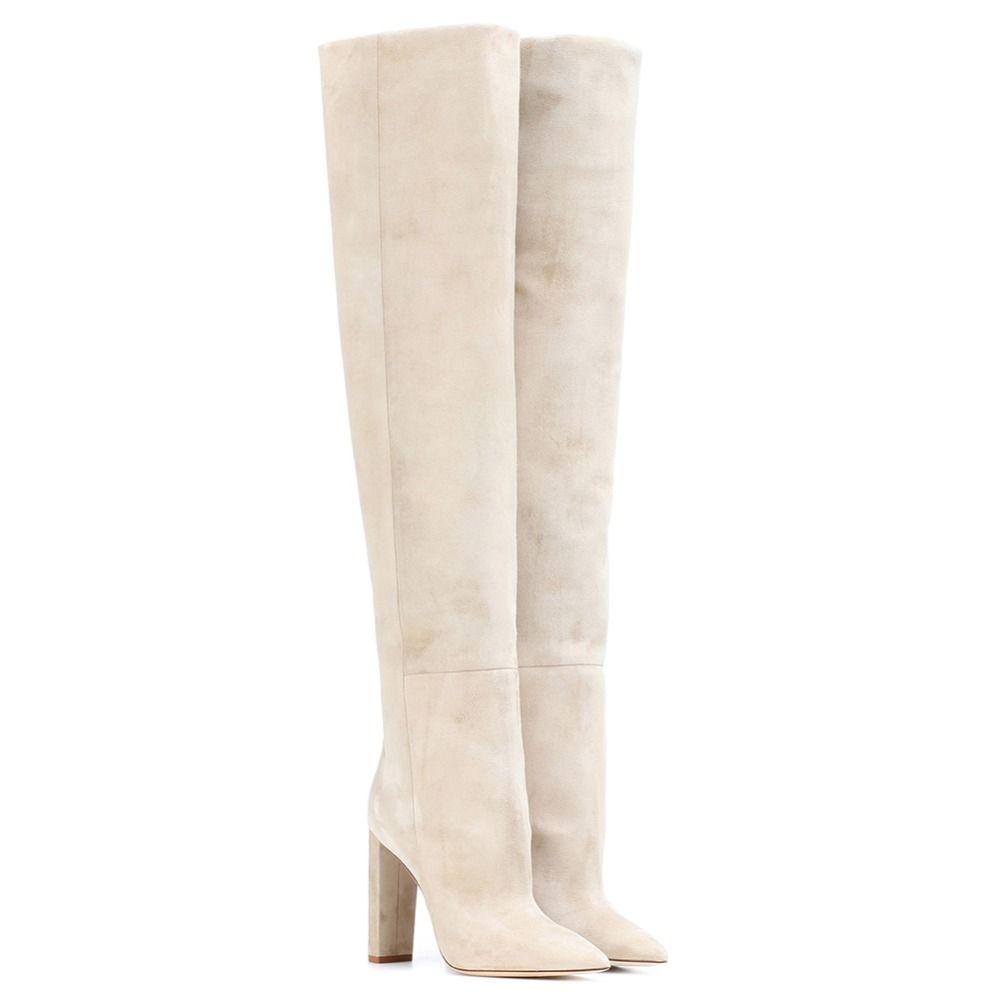 long beige boots