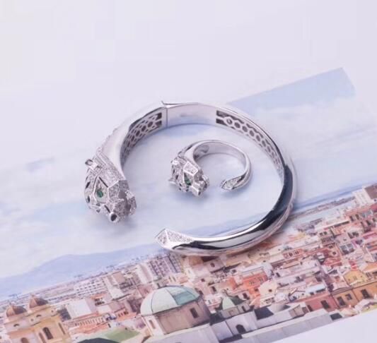 Oro bianco / 1 set (bracciale + anello)