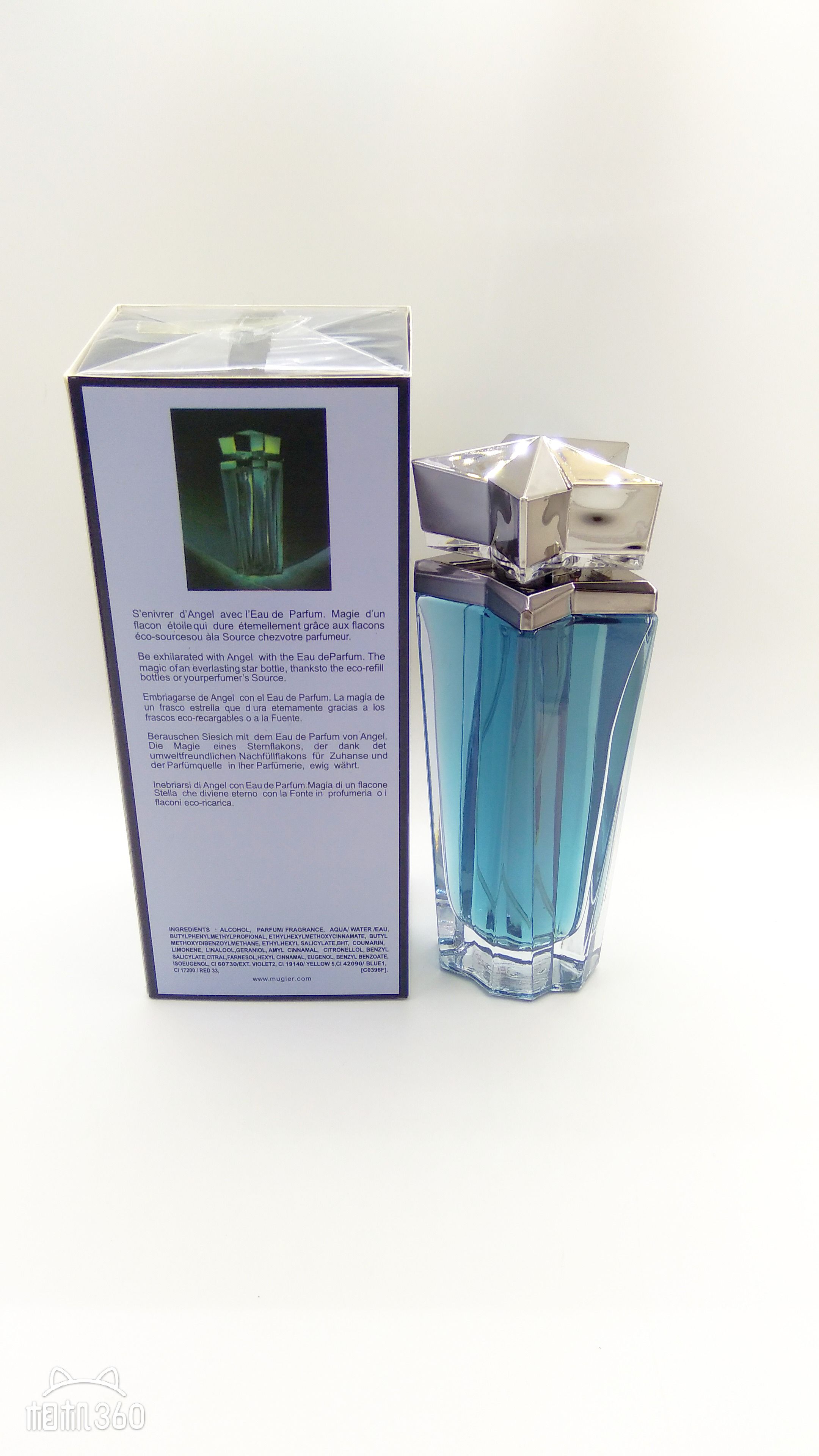 women's perfume blue bottle