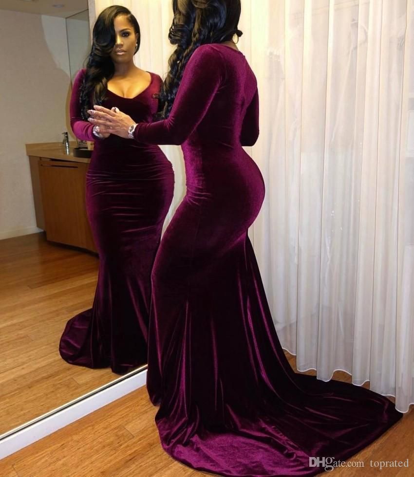 plus size velvet long dresses