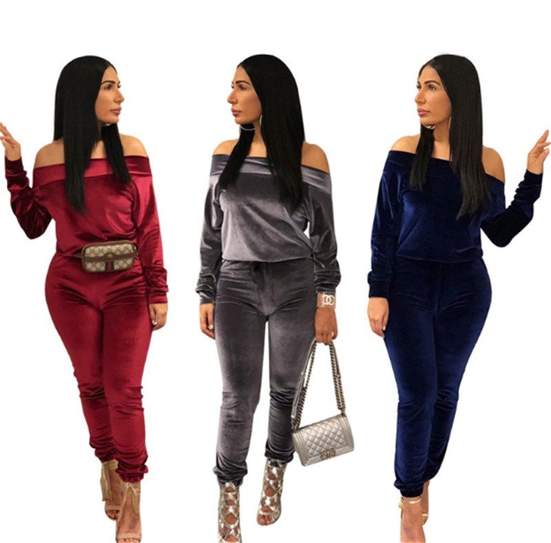 off the shoulder jogging suit