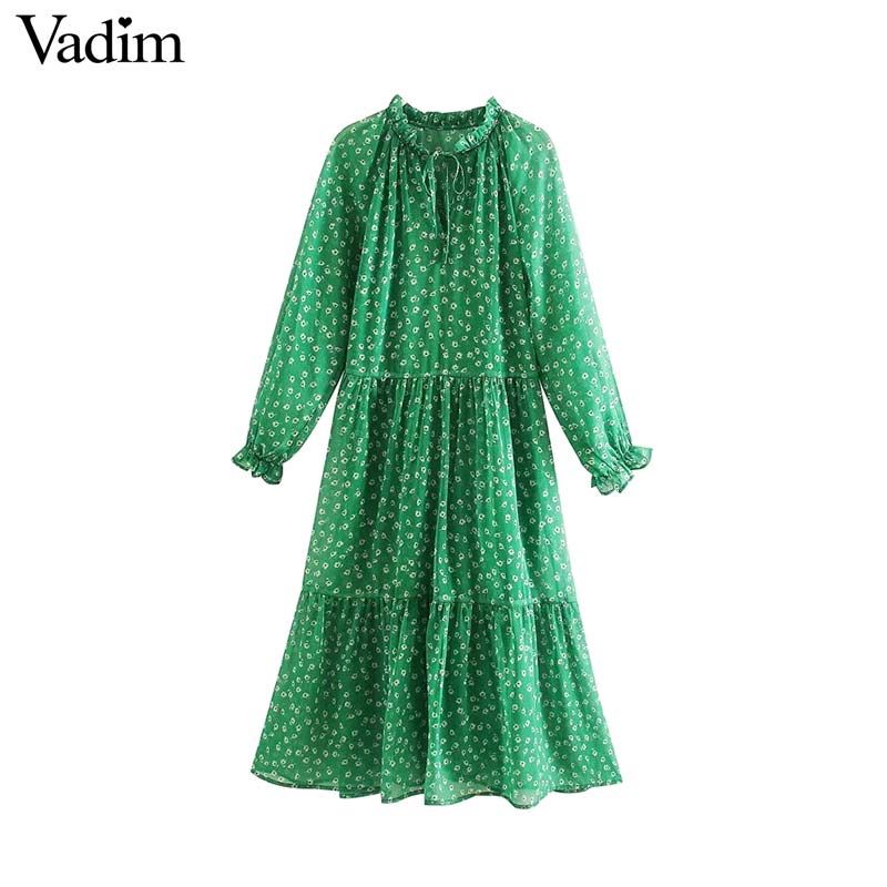 long sleeve printed midi dress