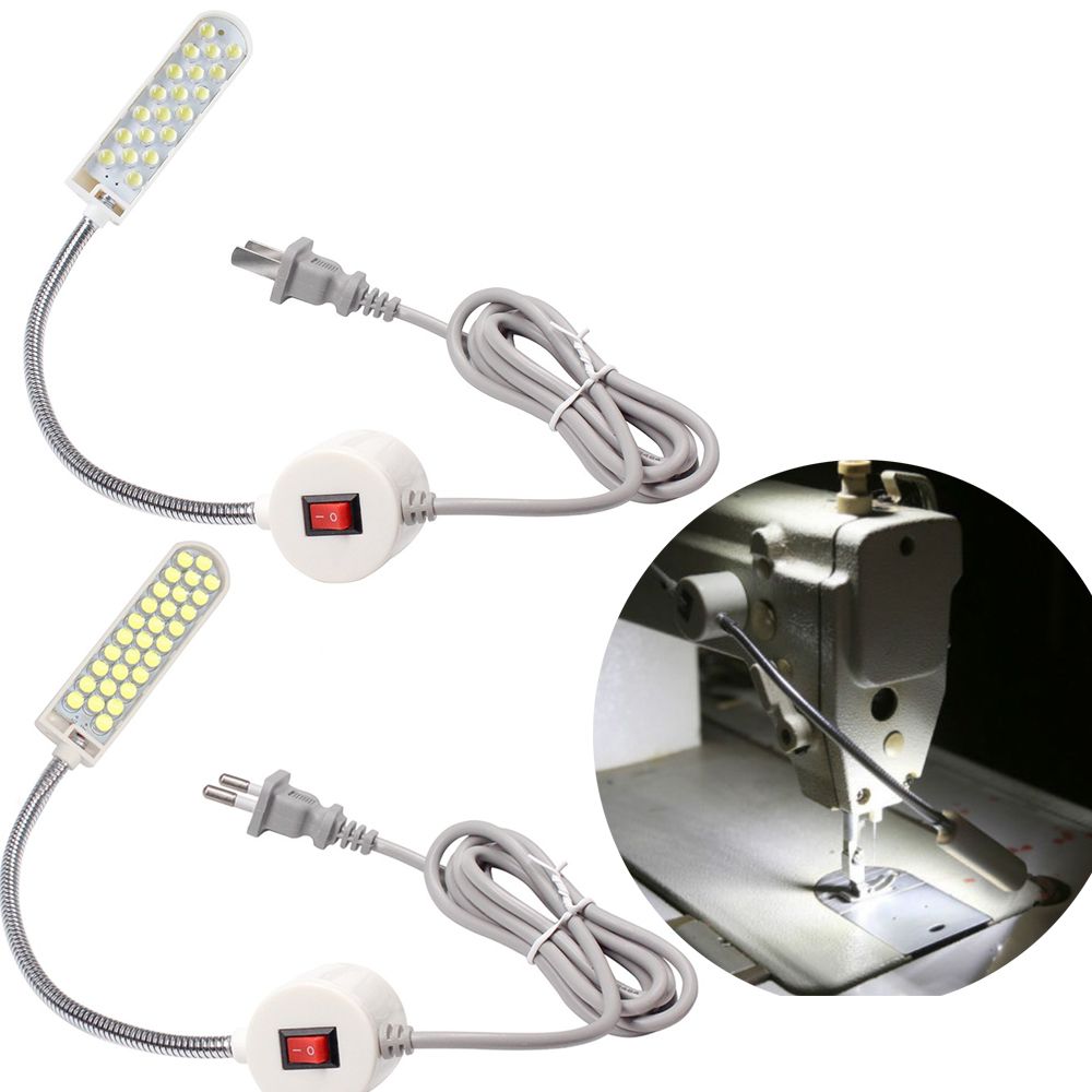 Máquina de Coser Lámpara de Trabajo Luz de Trabajo Cuello de Cisne Flexible Con Base de Montaje Magnética e Interruptor de Encendido/Apagado Para Prensas de Banco de Trabajo 30-Leds EU Plug