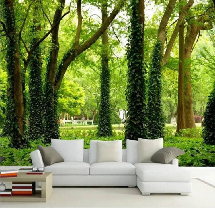 New 3d Custom Mural TV Background Wall Paper Minimalist Natural Forest Landscape Wallpaper Video