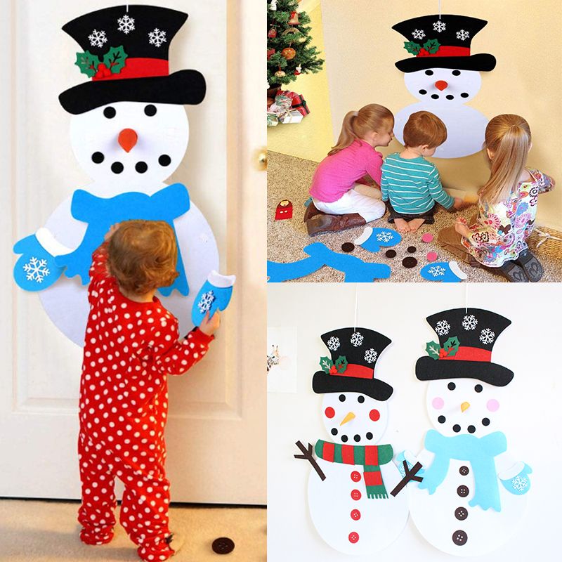 Giochi Di Natale.Acquista 20 X 39 Pollici Fai Da Te Feltro Di Natale Giochi Di Pupazzo Di Neve Set Con Staccabili Ornamenti Decorazione Parietale Regali Di Natale Le Decorazioni Di Natale M766f A 52 2