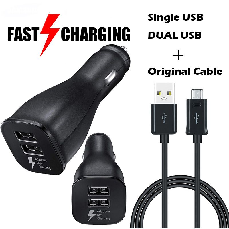 Quick Charge Car Charger And Cable Set Dual Single Usb Adapter