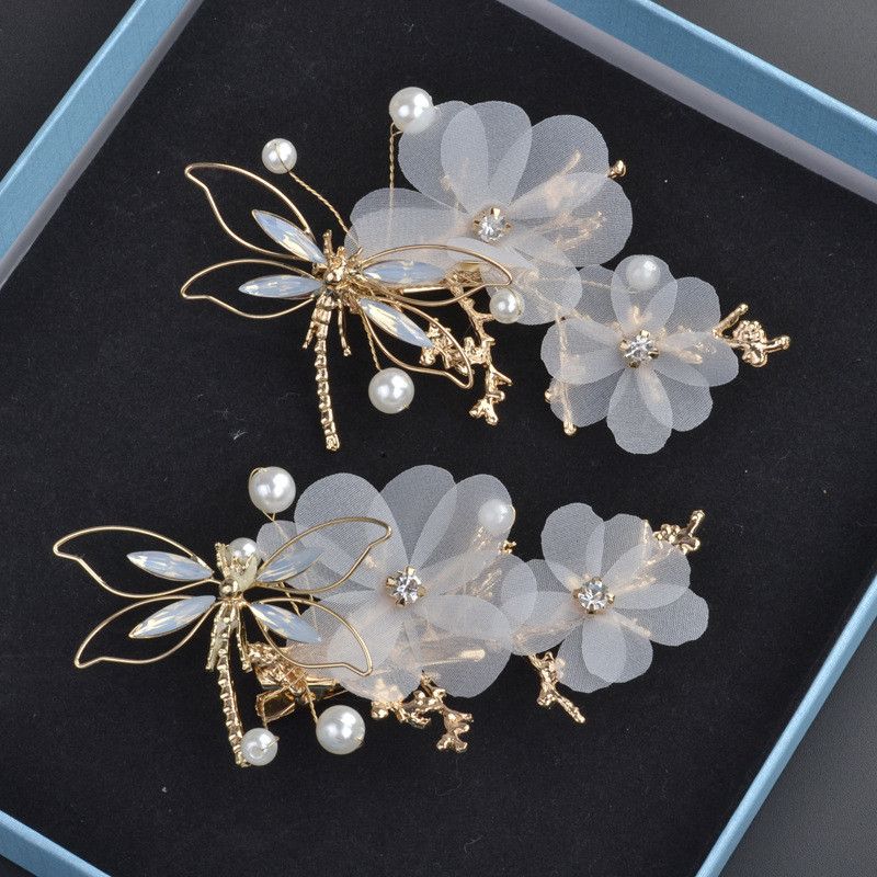 Compre El Mas Nuevo Disenador Coreano Pinza De Pelo Novia Tocado De Oro Libelula Adornos Para El Pelo Adornos Para El Pelo Perlas Colgante Decorativo A 2 85 Del Ailsaqueen Dhgate Com