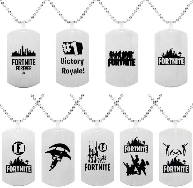 Acheter Fortnite Pendentif Collier En Acier Inoxydable Tag Fortress Nuit Collier Impression