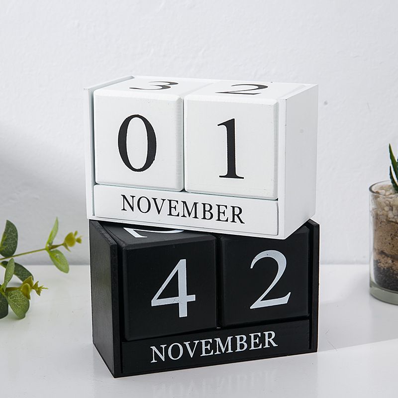 Nordic Style Wooden Perpetual Desk Calendar Block Planner Nordic Style Wooden Perpetual Desk