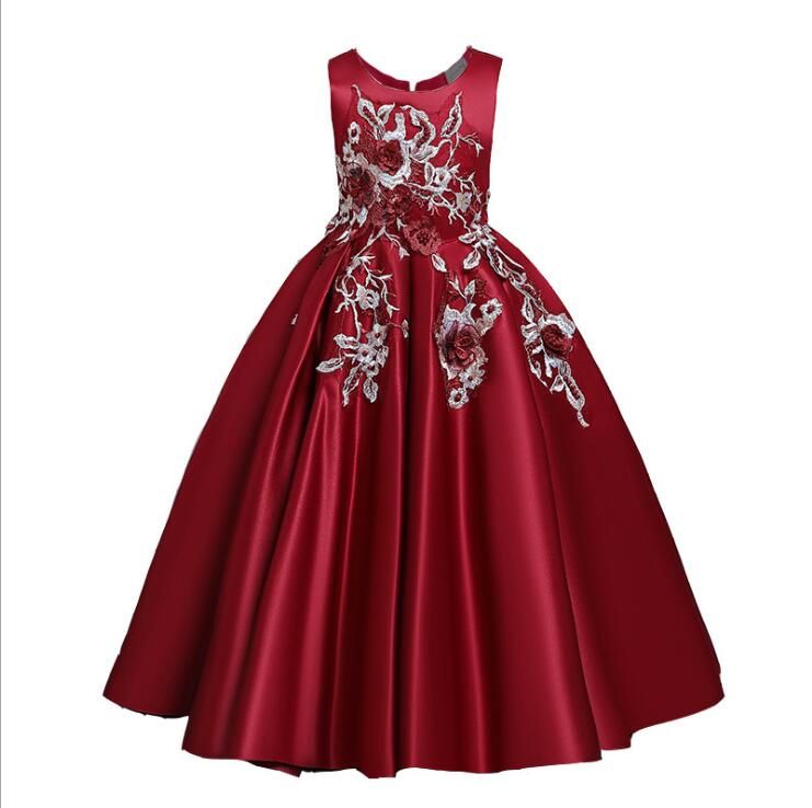 Christmas Festive Party Toddler Kids Baby Girls V-Neck Cartoon Princess Dress