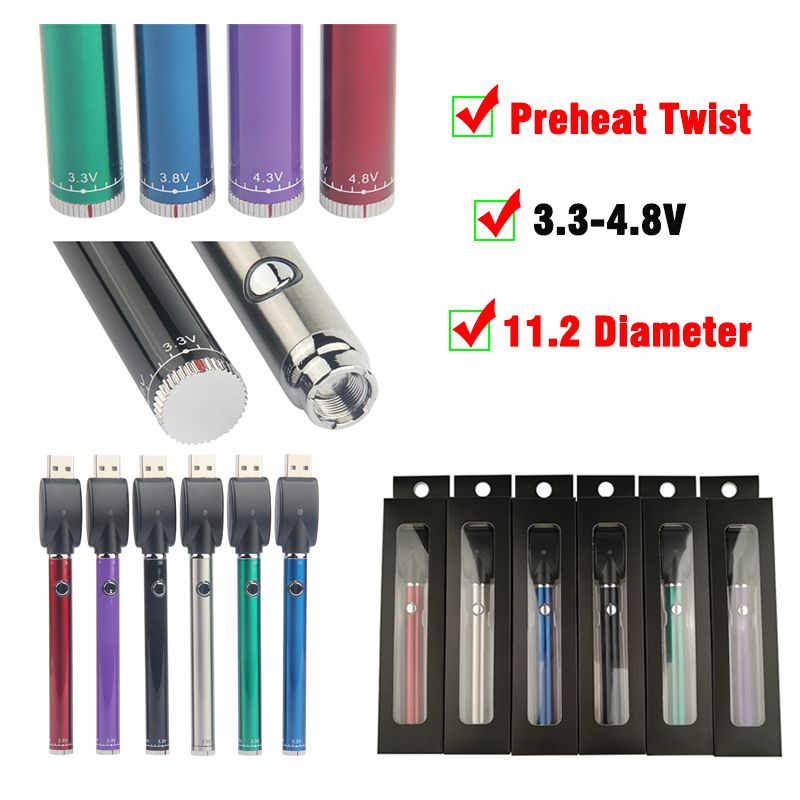 Slim Vape Pen Bottom Twist 380 MAh Adjustable Variable Voltage