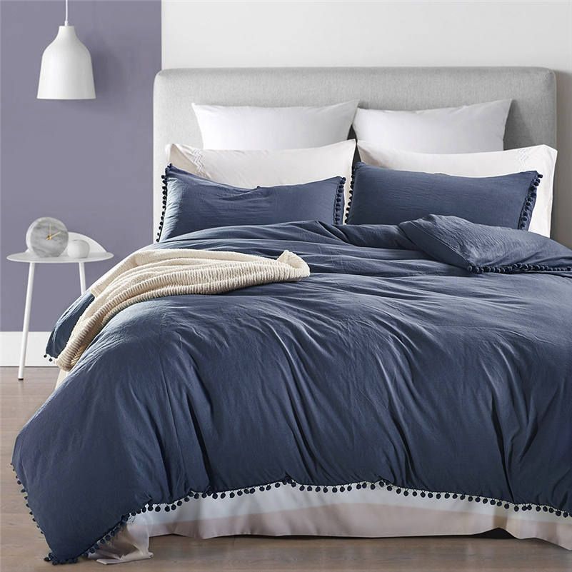 Polyester Fiber Us Uk Size Duvet Cover With Pillow Case Bedding