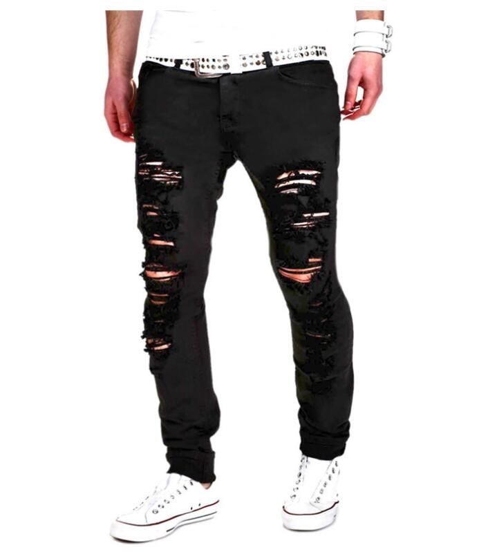 Acquista Vendita Calda Uomo Hole Jeans Europa E America Uomini Buco Bucato  Gatti Muste Denim Pantaloni Casual Neri A 22,05 € Dal Hlq1025 | DHgate Italy